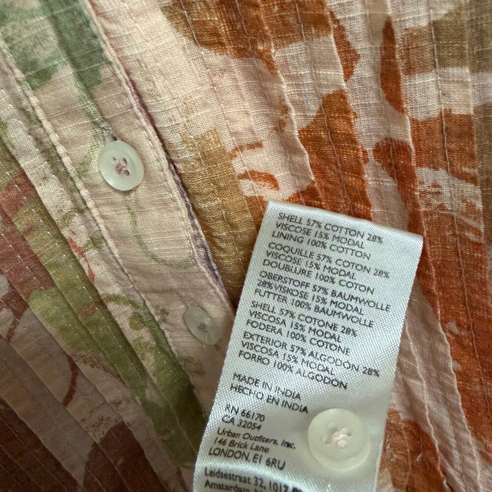 Anthropologie Maeve The Cassandra Maxi Dress Peach Floral Print Womens Small - Picture 6 of 7